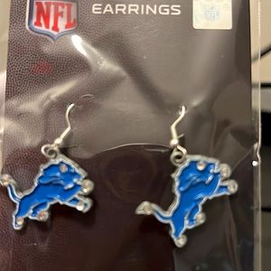 NFL Detroit Lions Earrings with Rhinestones